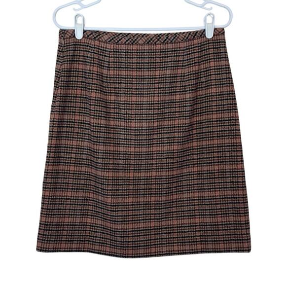 NWT Talbots Plaid Wool Blend A-Line Knee Length Skirt Size 6 Preppy Academia - Picture 1 of 5